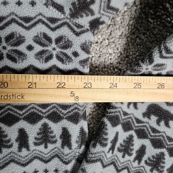 Chubbies Fleece Jacket Mens Large Gray 1/4 Zip Nordic Fair Isle Pullover - Picture 5 of 8